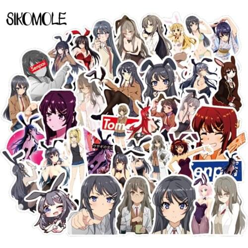 50PCS Cartoon Bunny Girl Sticker For Waterproof Decal Laptop Motorcycle Luggage Snowboard Car Sticker Pegatina F4