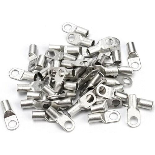 50pcs SC 10-8 Bolt Hole Tinned Copper Cable Eyelets Ring lugs Battery Terminals 10mm2 Wire