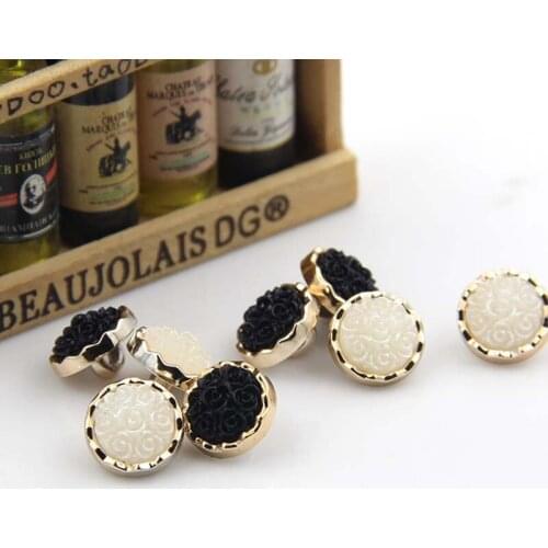 10pcs 11.5mm Rose gold Buttons Phnom Penh Dimensional Sculpture Flower Sweater Windbreaker Bulk DIY Scrapbooking Craft