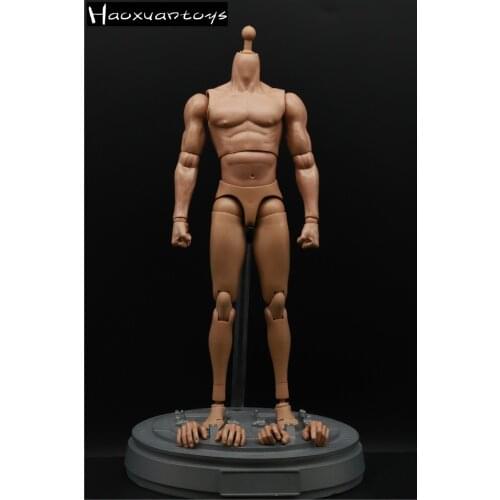 12'' Male Muscular Bodies with Neck Hand Types and Feet Types for 1/6 Male Head Toys Gifts Collections