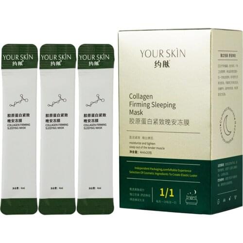 20pack/box Collagen Hydrating Shrink Pores Sleeping Smoothing Face Frozen Film No Wash Firming Night Skin Care Moisturizing