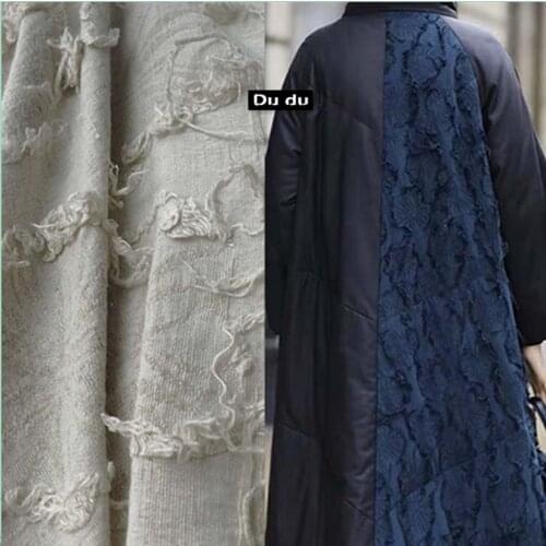 50*145cm Cotton linen Clothing Fabric Rice white Jacquard tassel Fabric Wide-legged pants Shirt Dress Fabric DIY