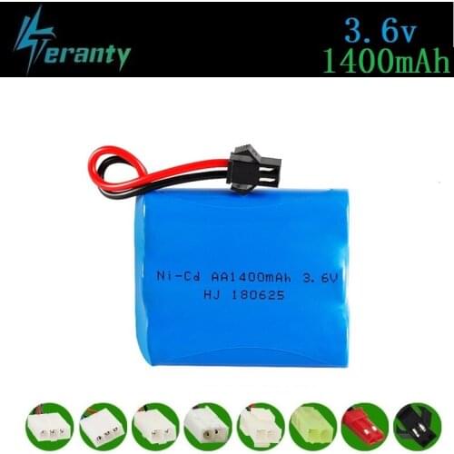 1400mah 3.6v Rechargeable Battery For Rc toys Cars Tanks Trains RC Robots Guns RC Boats AA 3.6v 700mah NiCD Battery Pack SM Plug