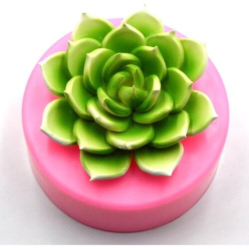Large Size Succulent flower Fondant cake Decoration mold Chocolate handmade soap mold DIY baking mold
