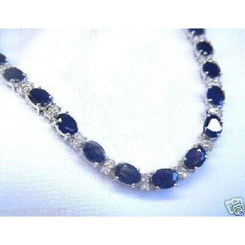 Wholesale price 16new ^^^^Fashion white Genuine blue Tourmaline gem bracelet 8"