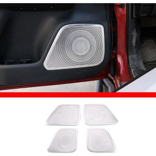 Alloy Car Door Loudspeaker Net Cover Panel Decoration Sticker Trim For Toyota Tacoma 2016-2020 Audio Horn Modified Accessories