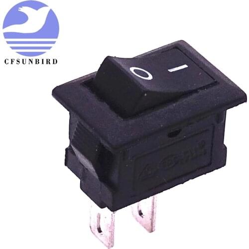 CFsunbird 10Pcs Black Push Button Switch 3A 250V KCD11 2Pin Snap-in On/Off Rocker Switch 10MM*15MM BLACK