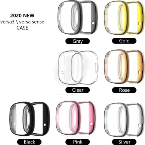 Watch Case For Fitbit Versa3 sense Watch Cover Electroplating Case Shockproof Cover Shell