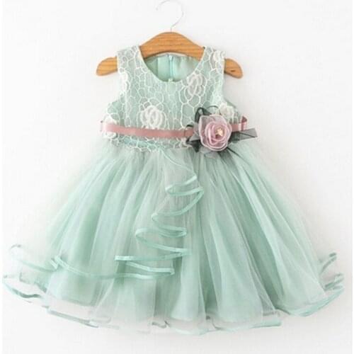 Flower Toddler Baby Girls Sleeveless Flower Dress Princess Pageant Lace Tutu Dresses Summer Cute Kids Girl Dress Fashion