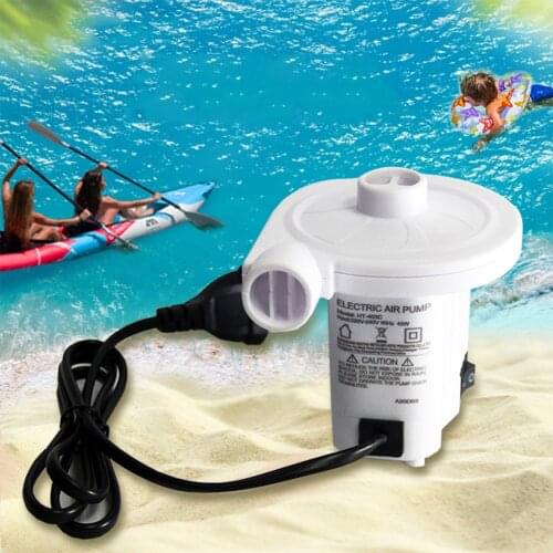 Electric Air Pump Portable Quick-Fill Air Pump for Inflatable Pool Toys Powerful Electric Inflator Deflator Air Pump & 4 Nozzles