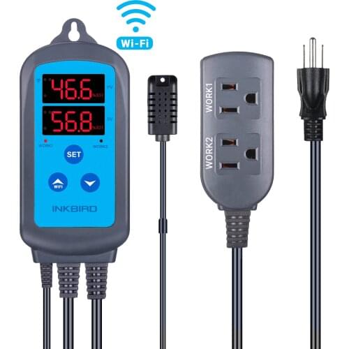 Inkbird IHC-200 WiFi Connection Remote Control Home Humidistat US Socket Plug-n-Play Alarm Smart App Digital Humidity Controller