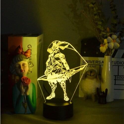 Game Overwatch Character Hanzo 3D Illusion Night Lamp for Kids Birthday Gift Bedroom Decor Childrens Room Desk Home Decoration