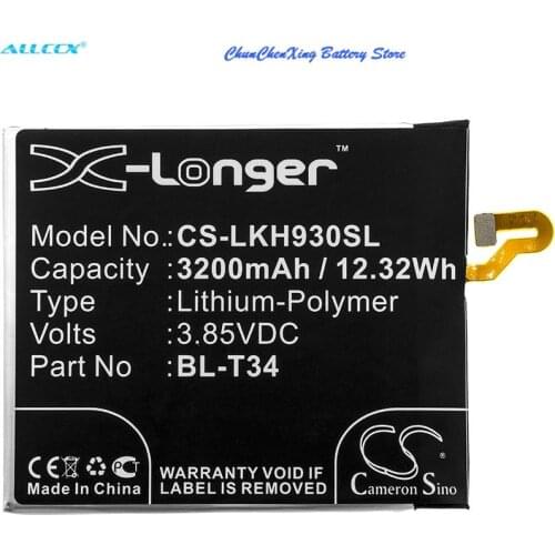 Cameron Sino 3200mAhBattery BL-T34 for LG AS998,H930,H930G,H930K,H931,H932U,H933,LS998,S998,V30,V300K,V300L,V300S,V30S,V35,V350N