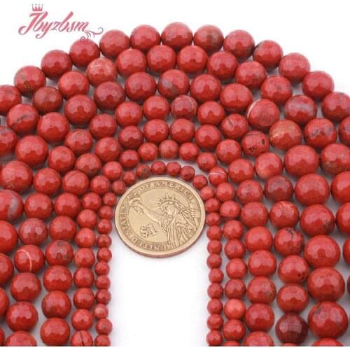 Red Jaspers Beads Round Faceted Jaspers Natural Stone Beads For Men Women DIY Accessories Necklace Bracelets Jewelry Making 15"