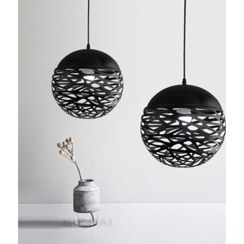 Creative Iron Hollow Out Circle Colorful Pendant Lamp Morden Light Fixtures Dining Room Lights Living Room Decor Hanging Lights