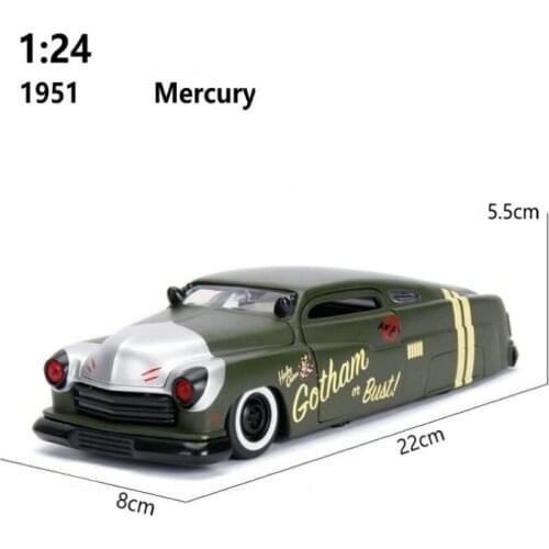 Diecast 1/24 Scale Clown 1951 Girl Mercury Alloy Metal Vehicle Classic Model Cars Toys Adult Collection Gifts Static Display