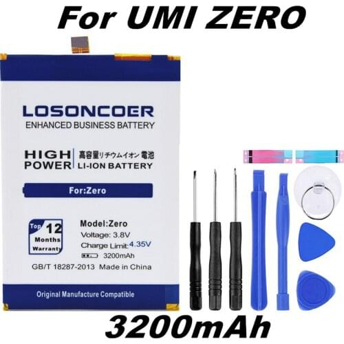 LOSONCOER 3200mAh High Capacity for Umi Zero Battery+Gift tools +stickers
