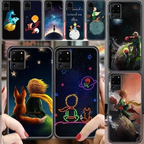 Little Le Petit Prince Cartoon Phone case For Samsung Galaxy Note 4 8 9 10 20 S8 S9 S10 S10E S20 Plus UITRA Ultra black soft