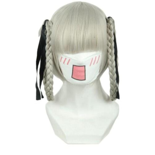 Can be dyed blue gray high temperature silk twist circle cosplay wig