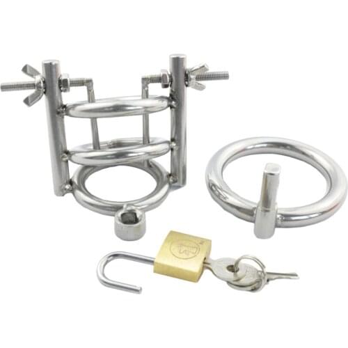 Stainless Steel Male Chastity Device With Urethral Sound Dilatation Plug Cock Cage Chastity Belt Penis Ring Lock About Sex Toys
