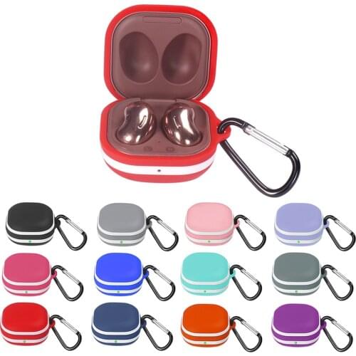 Soft Silicone Earphone Protective Case for Samsung Galaxy Buds Live Earphones Accessories Shockproof Shell Cover with Hook