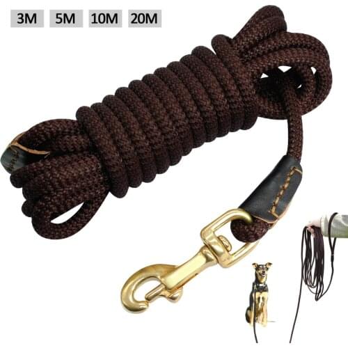 Nylon Dog Leash Long Pet Tracking Leash Round Rope Outdoor Dog Leash Lead For Small Medium Large Dogs Training 3M/5M/10M/20M