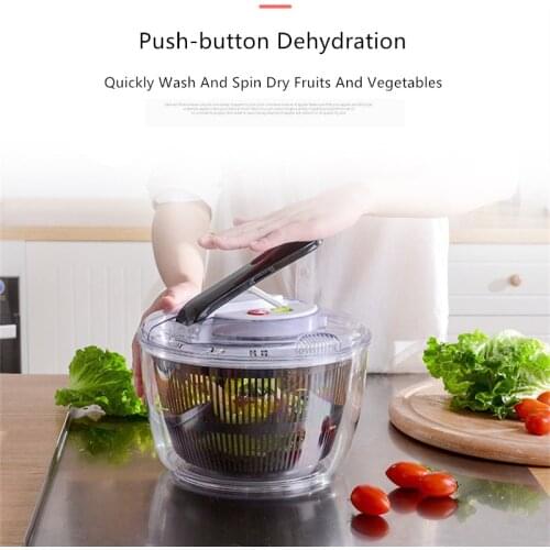 New vegetable spin dryer manual salad dehydrator home kitchen sink manual fruit spin water drain basket