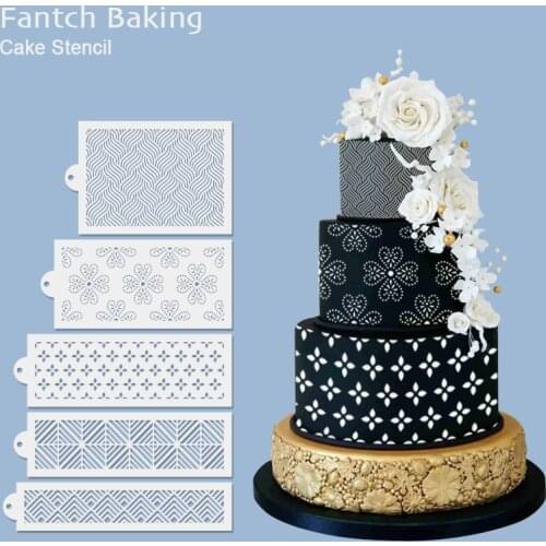 2021new Classical Totem Lace Stencil Wedding Cake Design Plastic Template Mold Painting Decorating Bottle Fondant Tools Bakeware