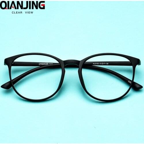 QIANJING Plastic Titanium Men TR90 Women and Eyewear frames designer myopia brand clear optical spectacle frame myopic lens 0150