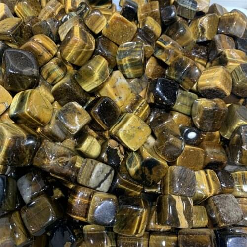 Wholesale1000g natural tigers eye quartz polished gemstone cube reiki healing crystals tumbled stone for meditation