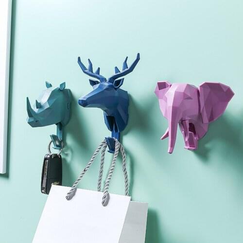 Nordic Original Coat Hook Creative Decorative Animal Head Hook Deer Head Coat Hook Wall Decoration Free Hole Household Items