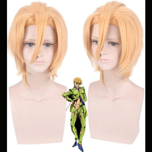 35cm JOJOs Bizarre Adventure Pannacotta Fugo cosplay Wig JOJO Golden Wind Head Costume Halloween Party Wigs