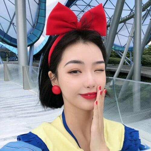 Disney Fugitive Princess Hairband Cute Bow Hairpin Girl Wild Outing Simple Hairpin Headband Fashion Accessories