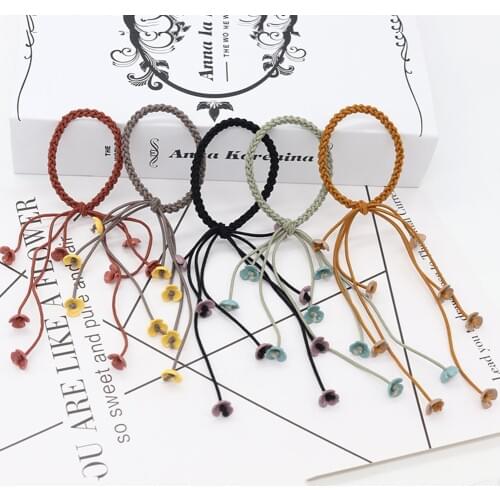 1Pcs Korean Fashion Women Headband Pearls Elastic Hair Bands Rubber Ring Hair Accessories Scrunchy Ornaments Knitting Ties