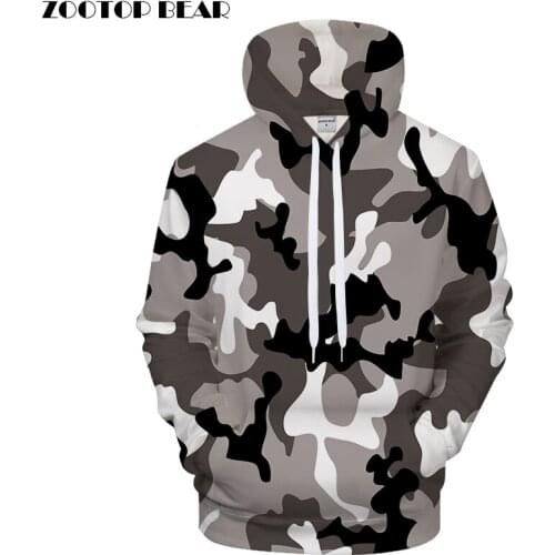 Grey Camo Hoodies Men 3D Hoodie Sweatshirts Male Tracksuits Hoody Pullover Autumn Streetwear Fashion Coats Boy Outwear Brand