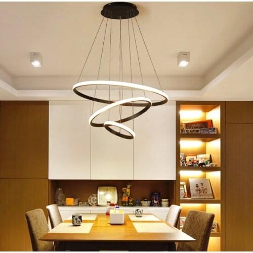 Modern Led Chandeliers Aluminum Ring Chandelier For Living Room Bedroom Dining Room Nordic Home Decoration Luminaire Suspension