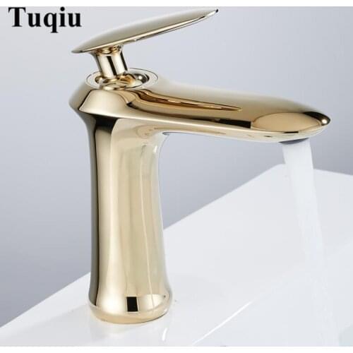 Vidric Basin Faucets Modern Faucet Bathroom Faucet Gold Finish Hot & Cold Brass Basin Sink Faucet Single Handle Taps