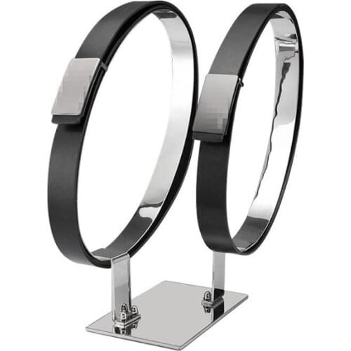 High quality Belt display racks Stainless Steel girdle Display holder desktop Leather belt/waistband stand rack