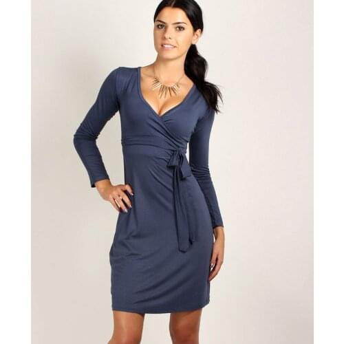 AAMIKAST Women Dresses New Fashion 2019 Elegant Hot Sale V-neck Long Sleeve Bandage Bodycon With Stretch Size S M L XL XXL XXXL