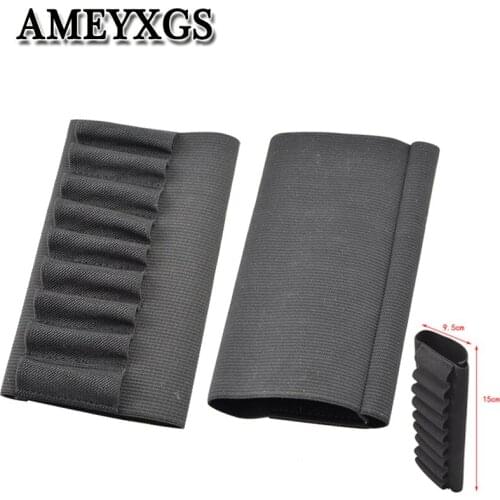 1pc Archery Bullet bag Tactical 9 Round Ammo Pouch Elastic nylon Buttstock Bag Hunting Shooting Training Accessories