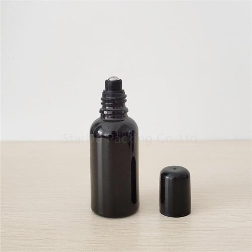 10pcs 30ml black Roll On Bottles for Essential Oils Refillable Perfume Bottle Deodorant Containers
