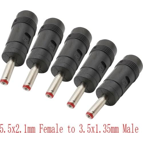 10Pcs DC Power Connector Plug 3.5x1.35mm Male to 5.5x2.1mm Female Jack Supply Power Plugs Socket Laptop Travel Charger Adapter