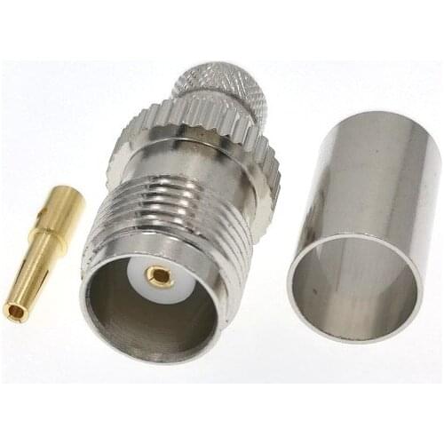 10PCS TNC Female Crimp RF Connector For LMR300 50-5 5D-FB RG5 RG6 Cable