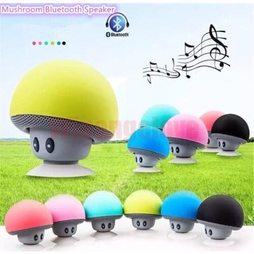 100pcs Mini Mushroom Speaker Wireless Bluetooth 4.1 Speaker MP3 Player with Mic Portable Stereo Bluetooth for Mobile Phone