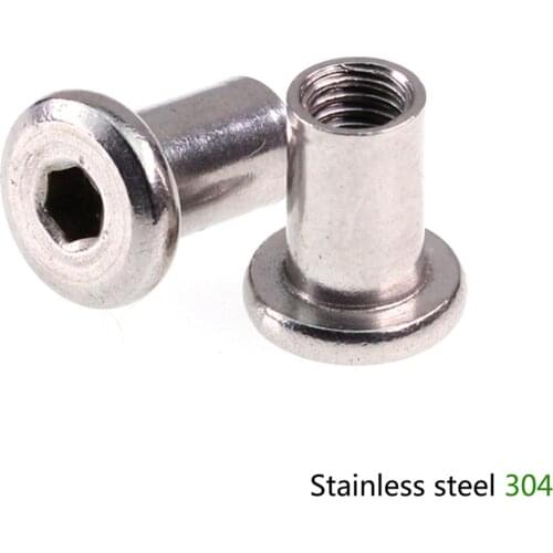 50pcs/lot M4 M5 M6 M8 Stainless Steel Furniture Nut Plywood Nuts Dual Screw Nuts Fat Head Hexagon Socket Lock Nut
