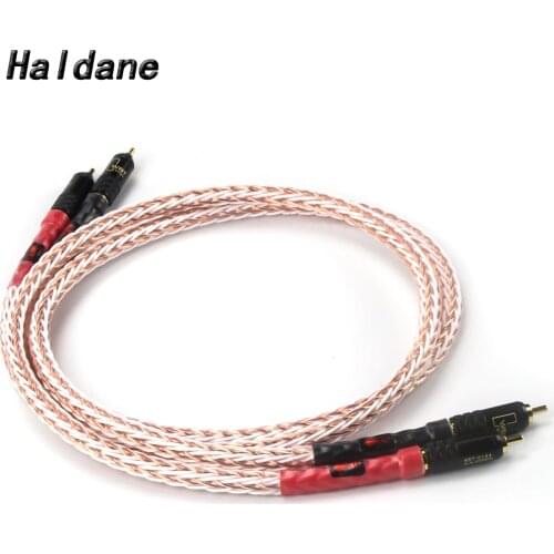 Haldane Pair HIFI Hi-End 16x16Cores Single Crystal Copper RCA Reference Interconnect Audio Cable with Gold Plated RCA PLUG