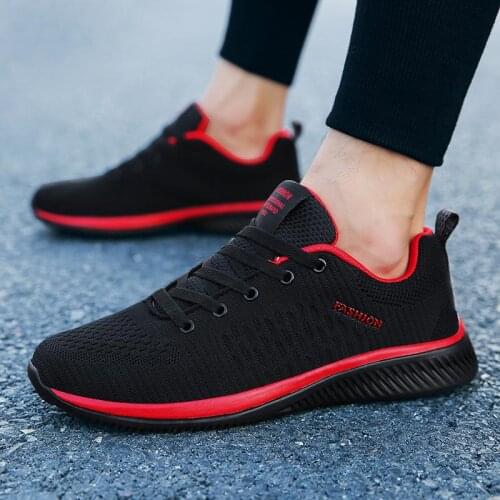 Big Number Summer Outdoor Running Shoes for Men Black Sneakers Man Sport Shoes Women Sports Shoes for Male Red Training D-513