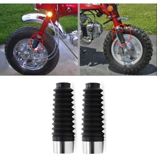Motorcycle Front Fork Boots & Aluminum Cap Set Shock Absorber Cover Dust For Honda Z50 Z50R CT70