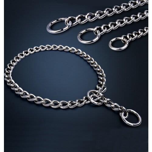 3 Size Safe Durable Stainless Steel P Chain Snake Chain Dog Harness Twisted Necklace Pet Training Choker Collars Dog Leash
