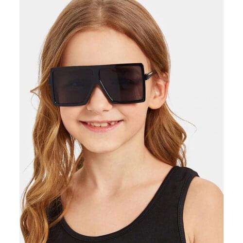 Kids Square Sunglasses Girls Oversized Frame Gradient Sun Glasses Children Mirror Fashion Luxury Brand Eyewear For Boys